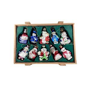 Thomas Pacconi Classics Christmas Ornaments, Set of 10 w/ Crate, H0573, Snowman
